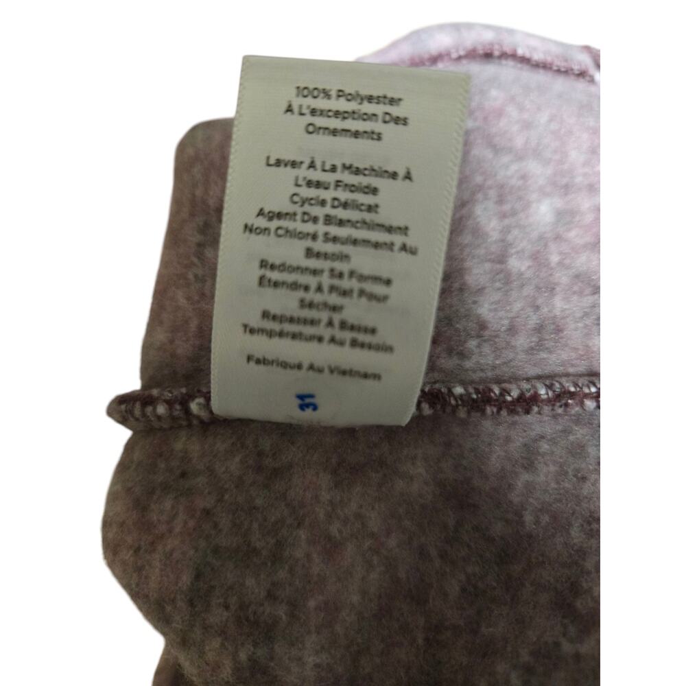 T by Talbots burgundy and white zip up sweater, size medium - Picture 4 of 4
